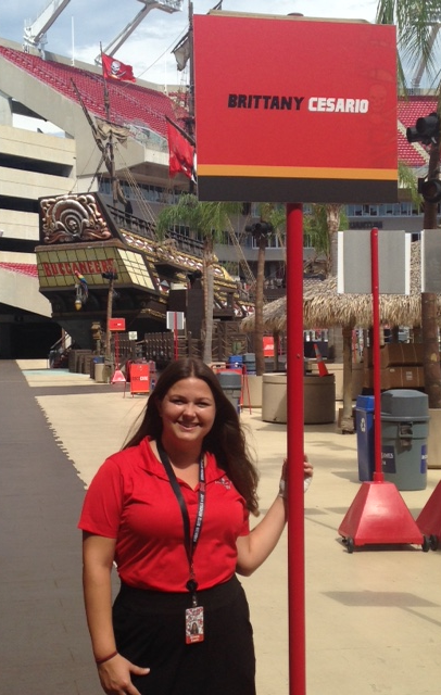 Brittany Cesario is an alumna of Saint Leo's sport management program and now works for the Tampa Bay Buccaneers.